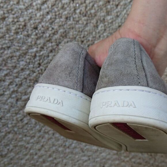 Prada light gray suede slip on sneakers size 36.5 - Picture 10 of 12